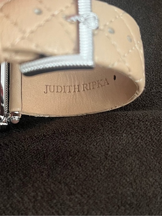 Judith Ripka NEW Watch - Taupe/Beige Quilted Leather Strap main image 4